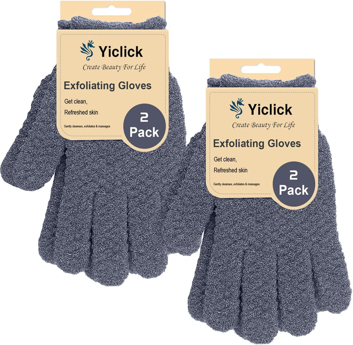 Gants exfoliants Yiclick ensemble 4 pièces pour soin corporel partagé