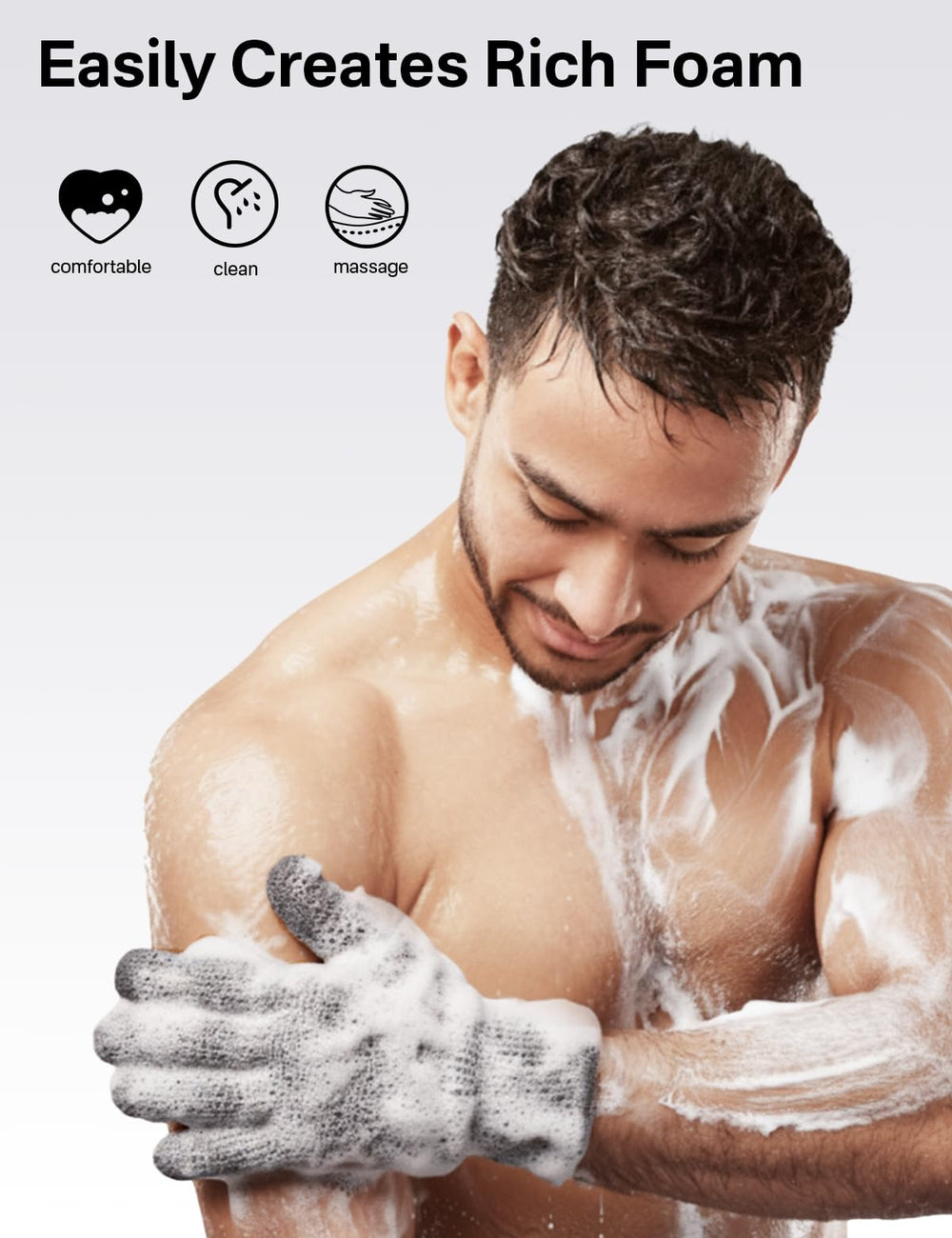 Gants exfoliants Yiclick peau plus lisse après gommage régulier