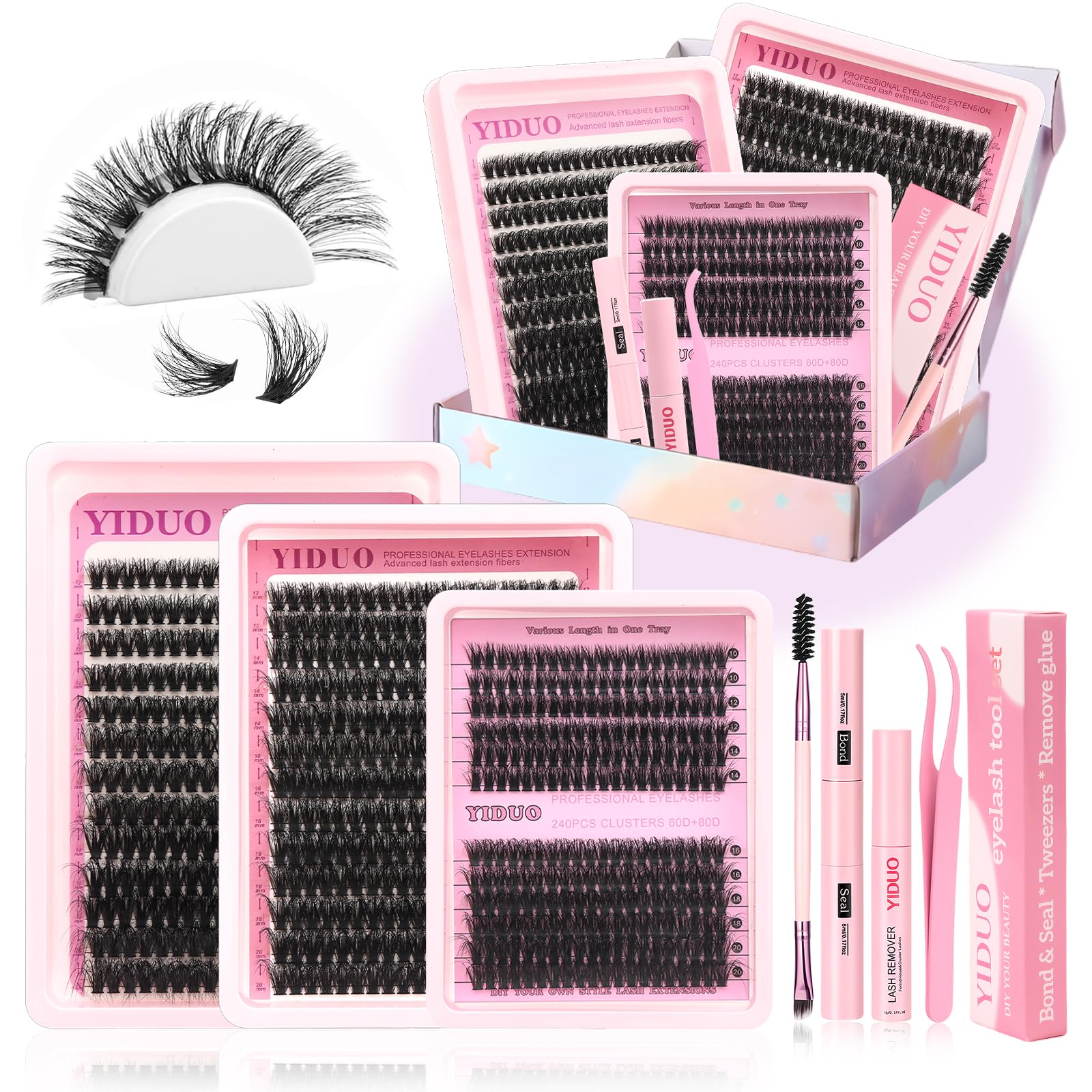 YIDUO clusters 60D-80D-100D para volumen natural
