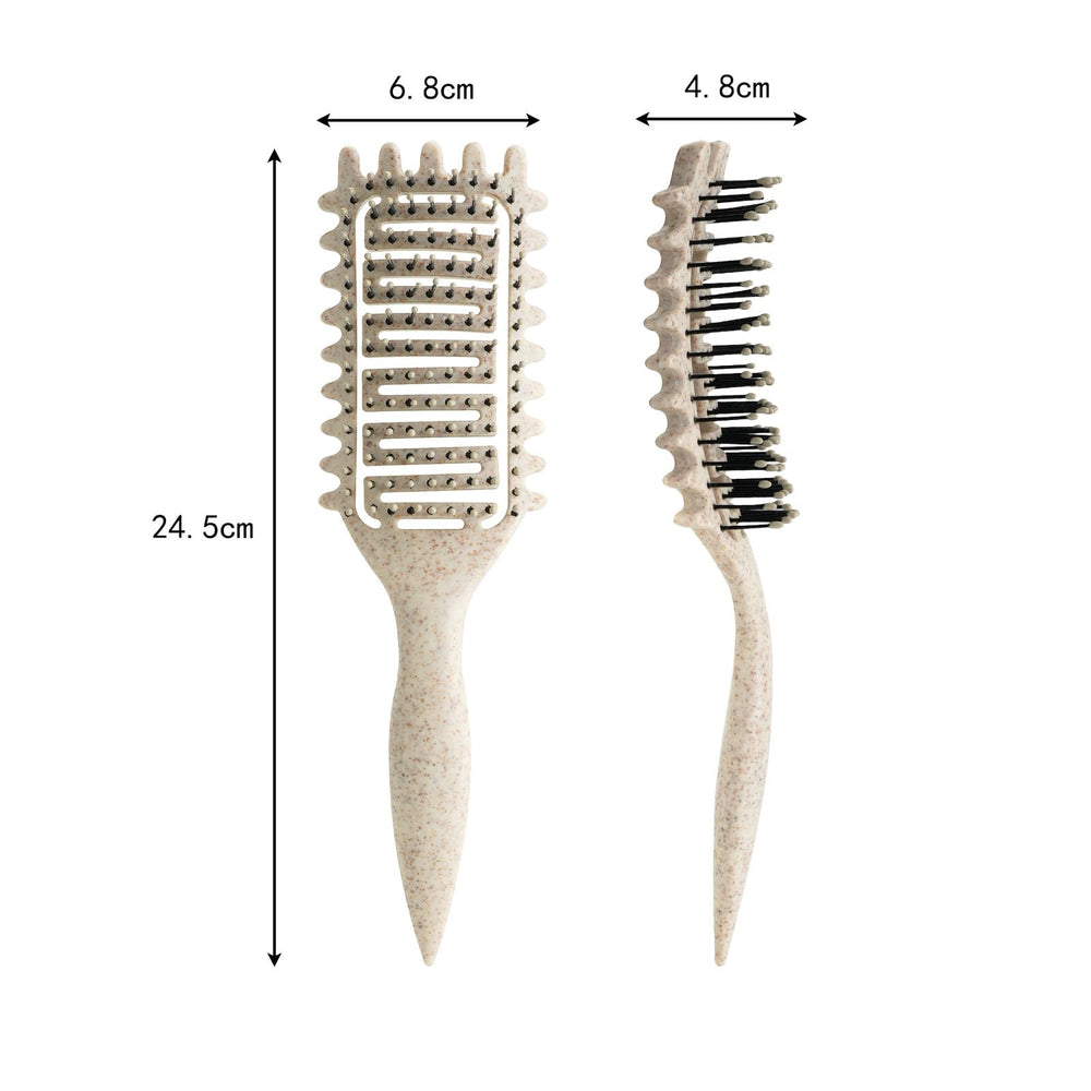 Cepillo Yingbtr con dientes estratégicamente distribuidos para peinados uniformes.