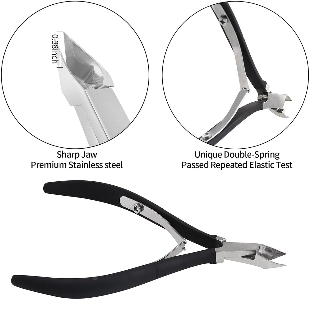YINYIN empujador de cutícula ergonómico negro, agarre cómodo para un mantenimiento suave.