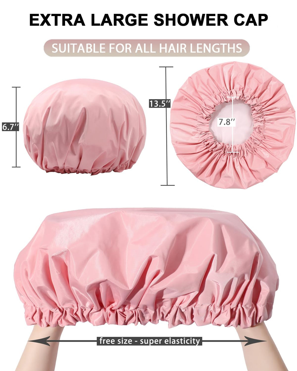 Gorro de ducha YIZIJIZI dos capas con EVA, duradero y lavable.