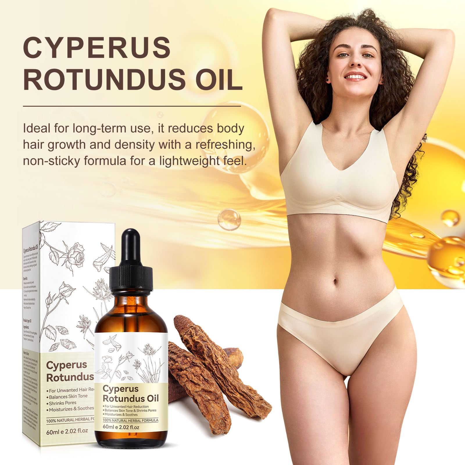 YJDHRPBI Cyperus Rotundus – rosa mosqueta y almendra para hidratación profunda