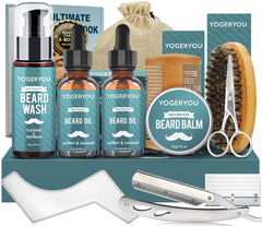 YogerYou kit-barba con navaja recta para afeitado limpio y preciso.
