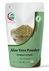 YOGI’S GIFT polvo Aloe Vera en frasco, hidratación suave para la piel.