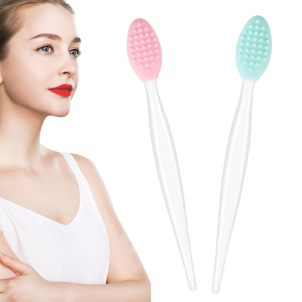 Cepillo exfoliante de labios Yoizyfree con diseño doble para exfoliar y masajear.