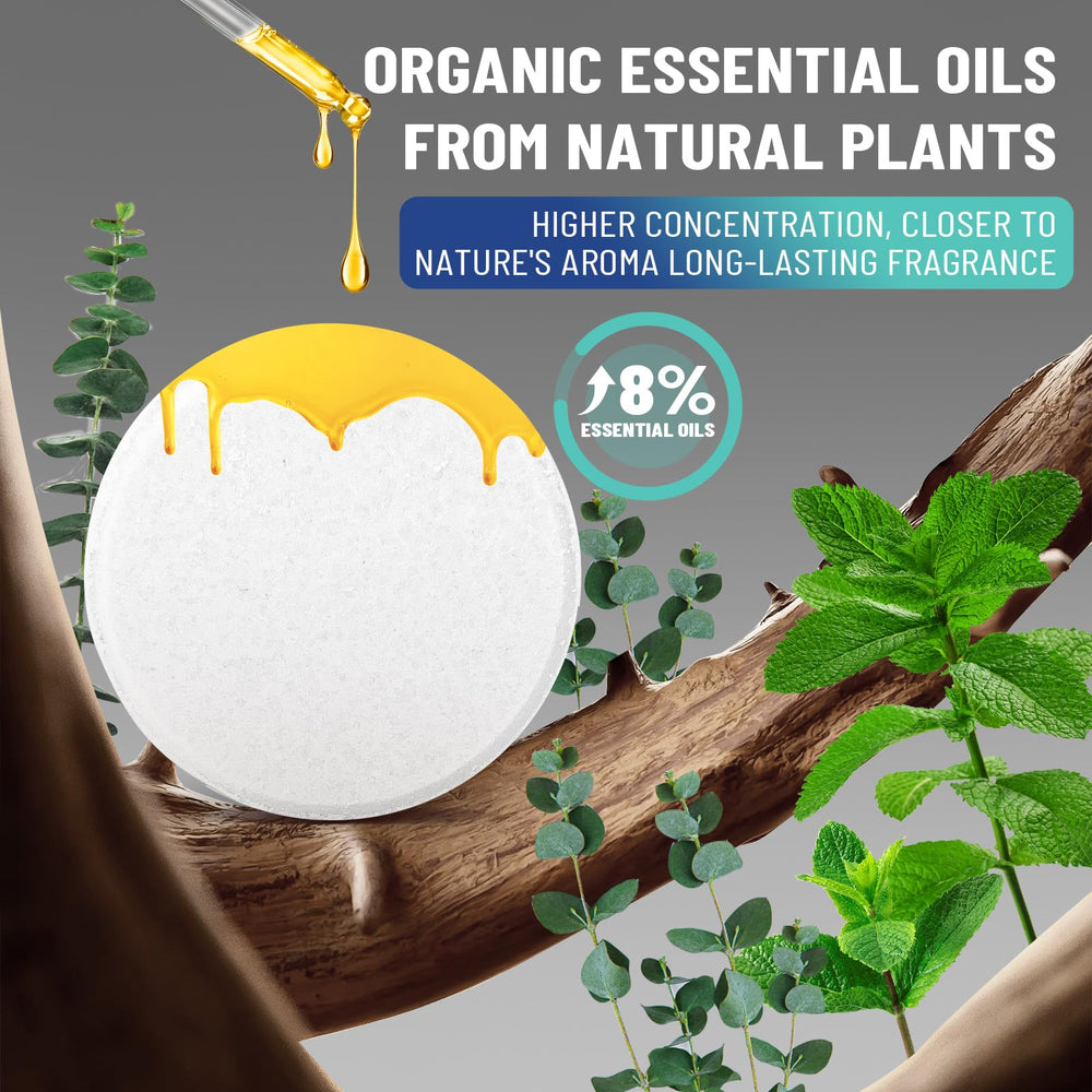 YOJFOJV bombas-ducha detalle-aroma: mentol y eucalipto para ambiente relajante