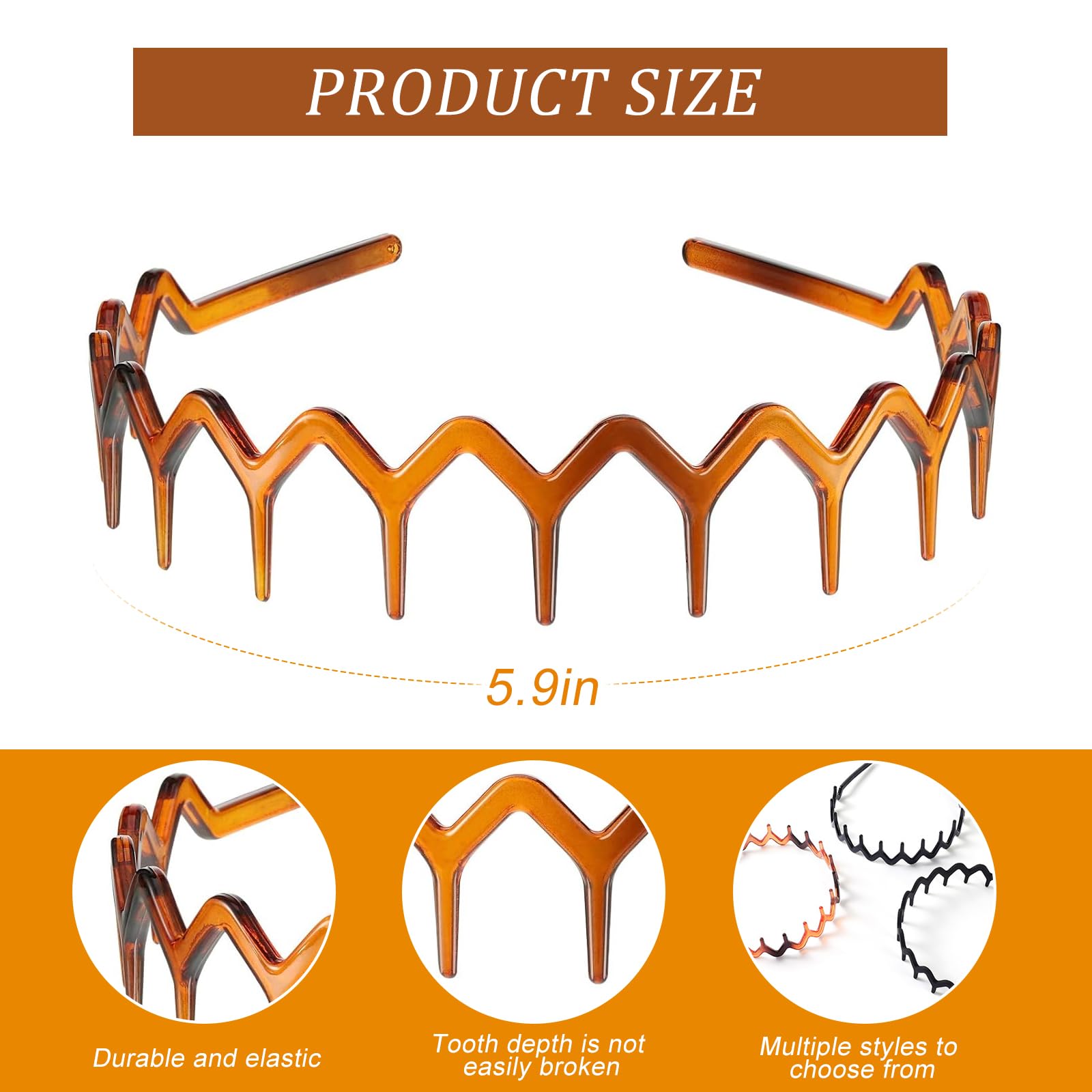 YONOY diadema dientes tiburon zigzag, ideal para looks casuales o atrevidos