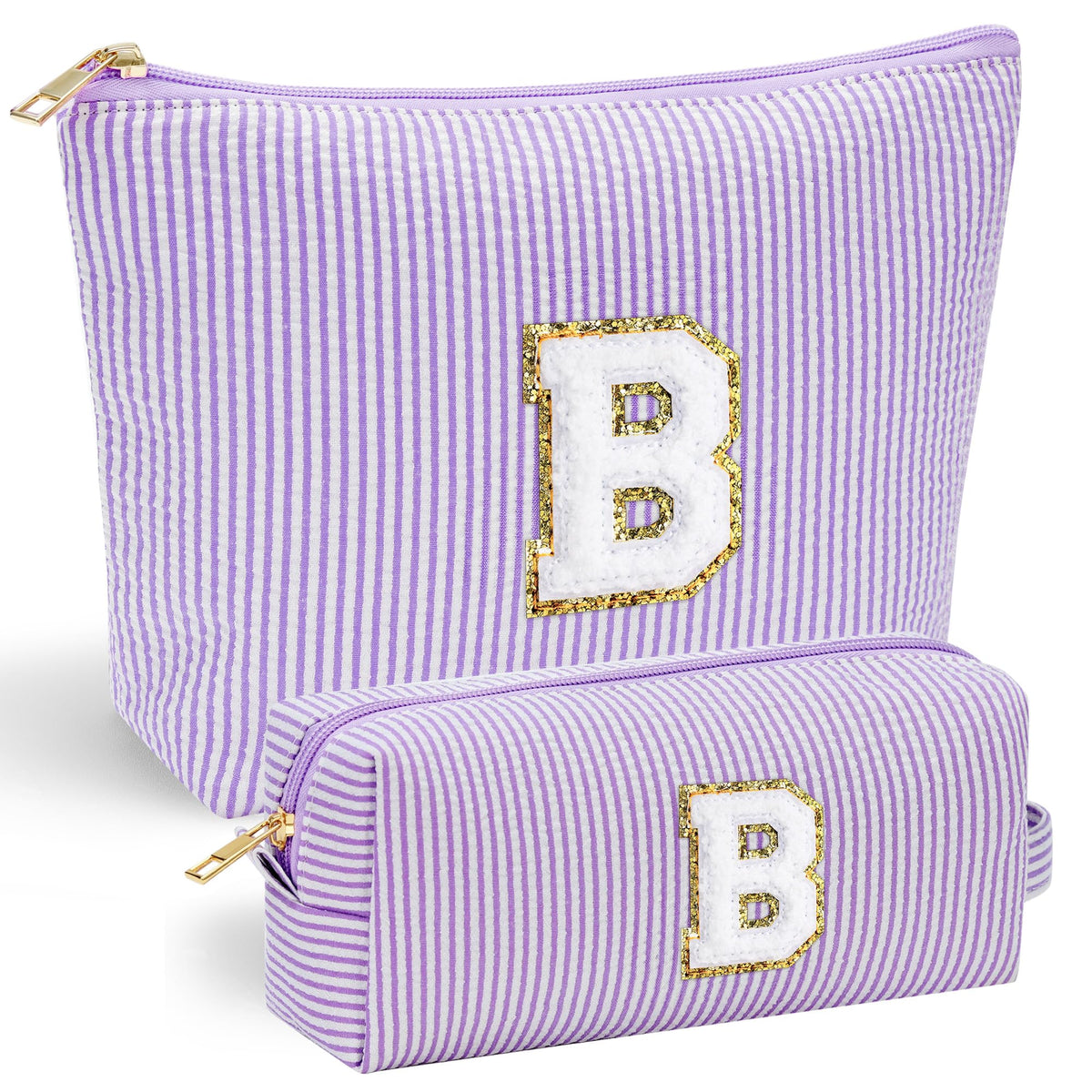 YOOLIFE bolso maquillaje morado con letra Chenille, regalo personalizado para amigas