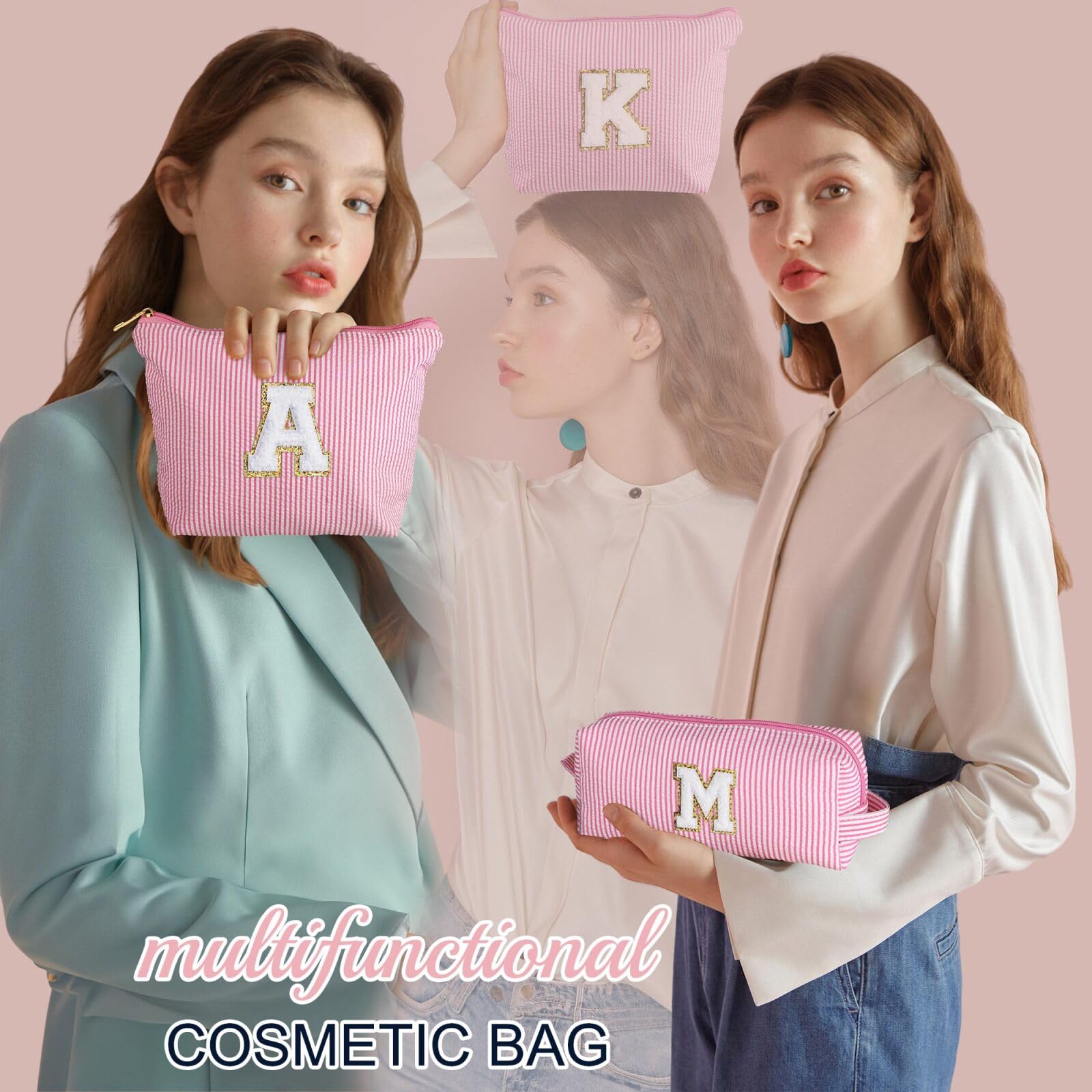 YOOLIFE Initial Makeup Bag, opción personalizable, regalo perfecto para mujeres.