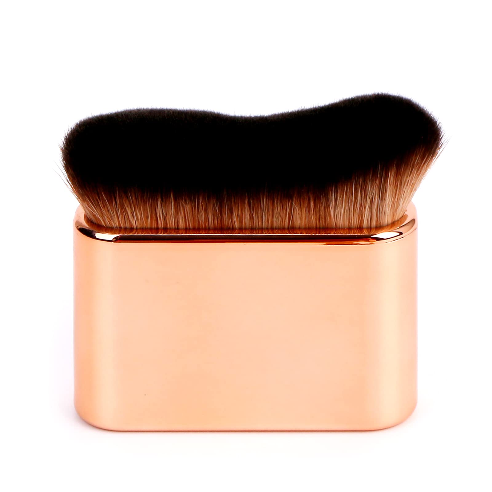 Brocha Yoseng para autobronceado en rosa-oro, acabado suave.