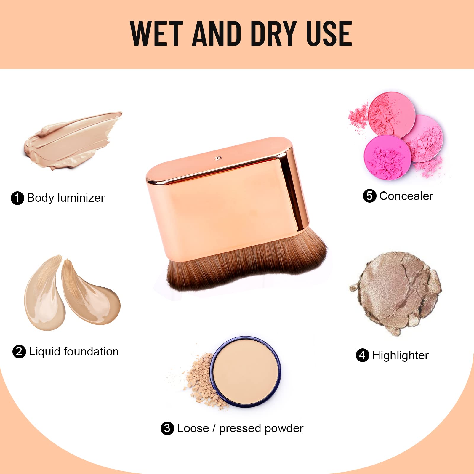 Brocha vegana suave de Yoseng para bronceado y crema.