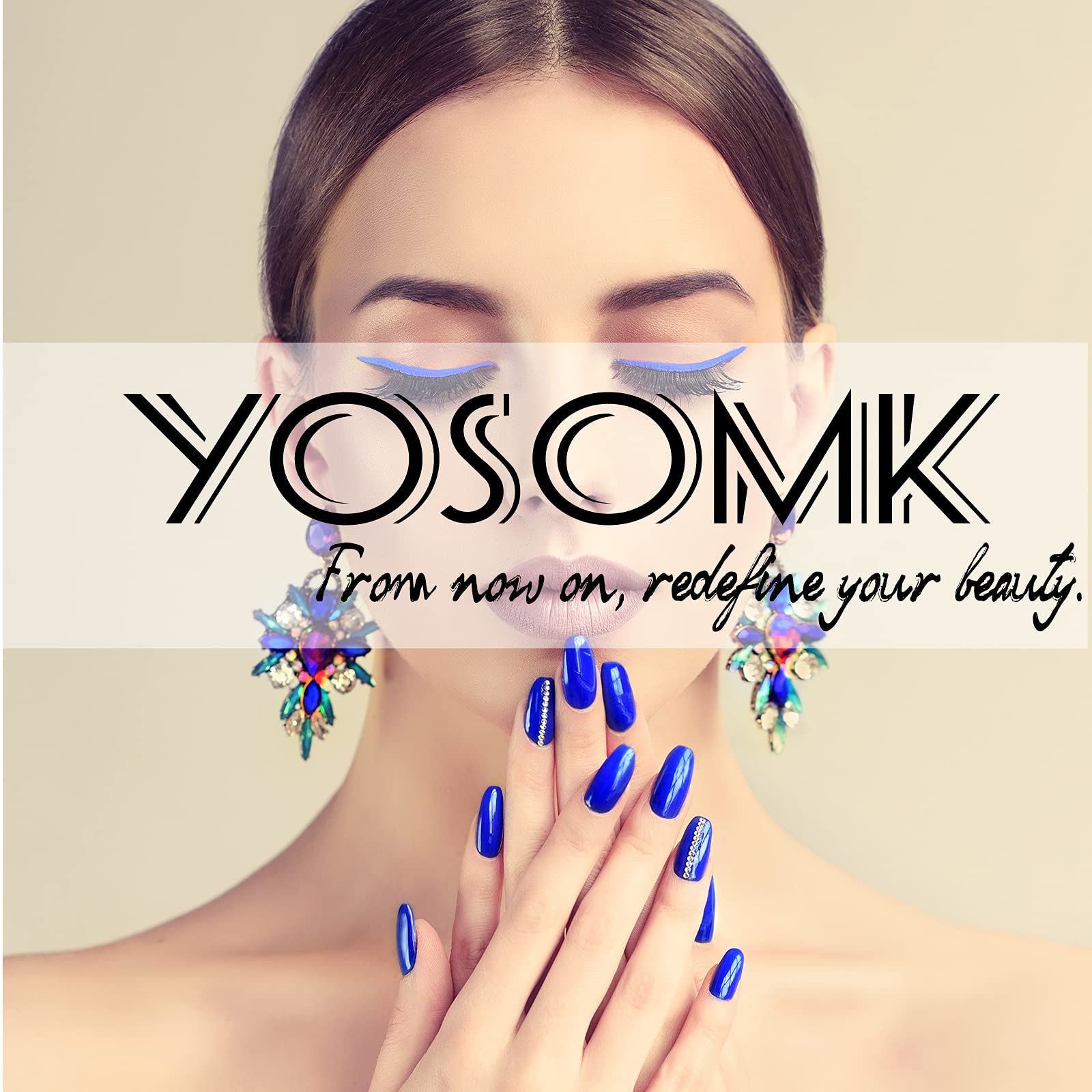 Uñas postizas YOSOMK para fiestas, estilo delicado y duradero.