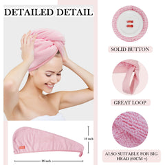 YoulerTex: toalla rosa para cabello, absorción rápida.