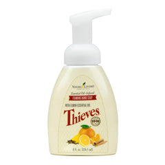 Young Living Thieves, jabón espumoso para manos, limpieza rápida.