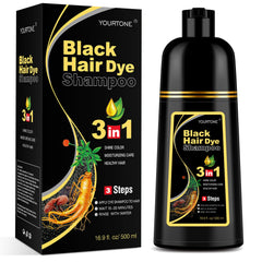 YOURTONE tinte negro para cabello cubre canas con acabado suave y natural