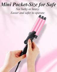Youuish mini rizador 0-5 pulgadas rosa para rizos rápidos