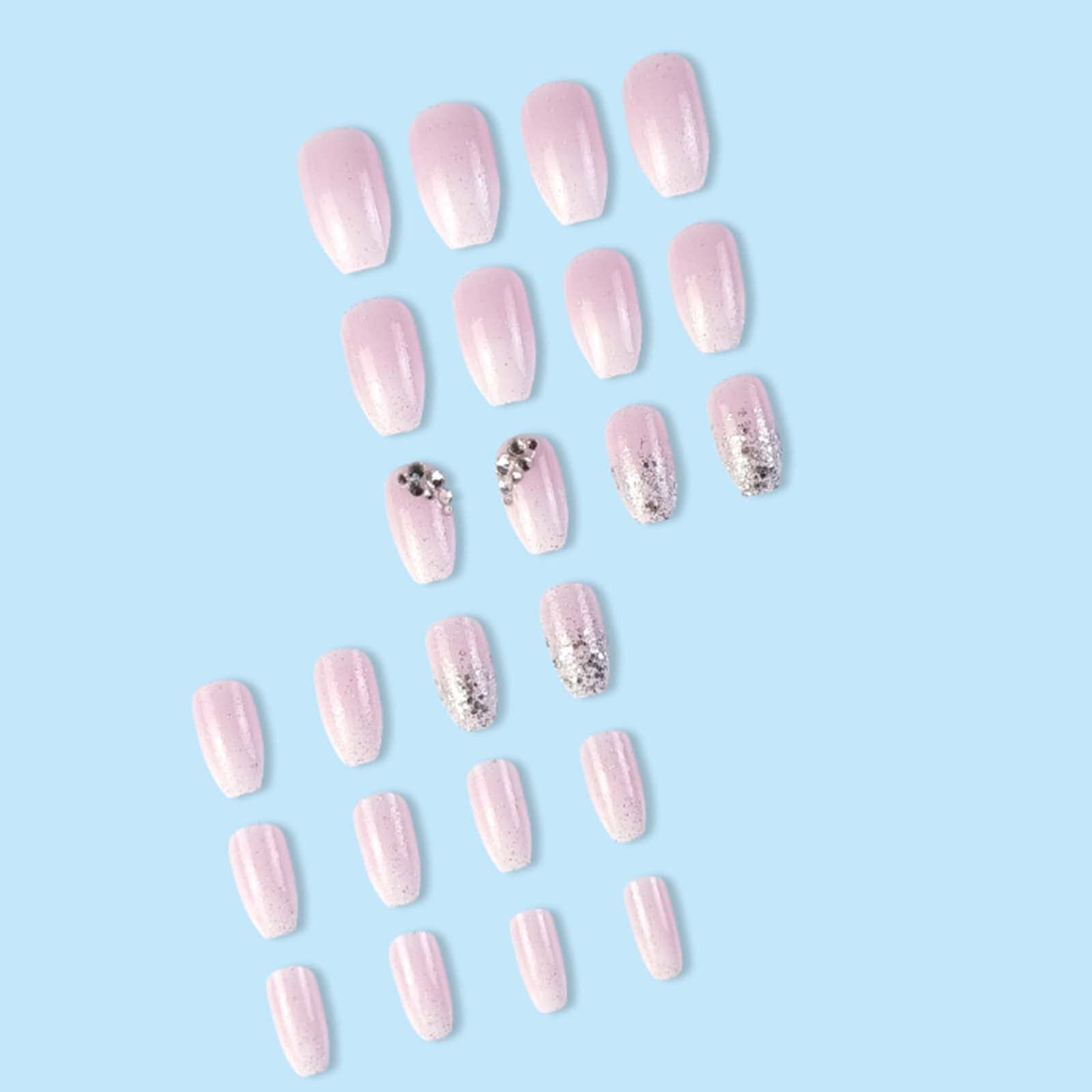 YoYoee uñas postizas con destellos brillantes, reutilizables para eventos.