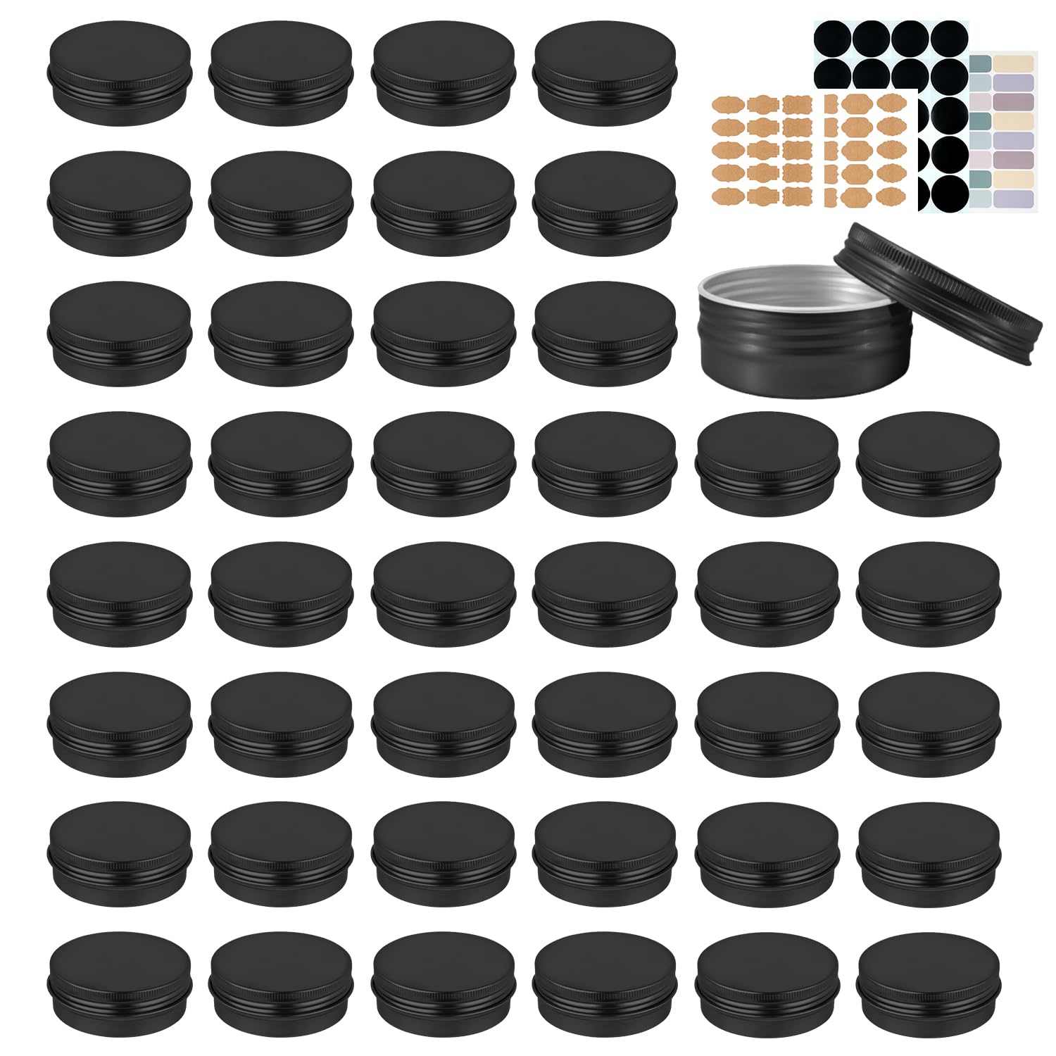 Latas de aluminio YQ 2oz con tapas para cosméticos y almacenamiento seguro.