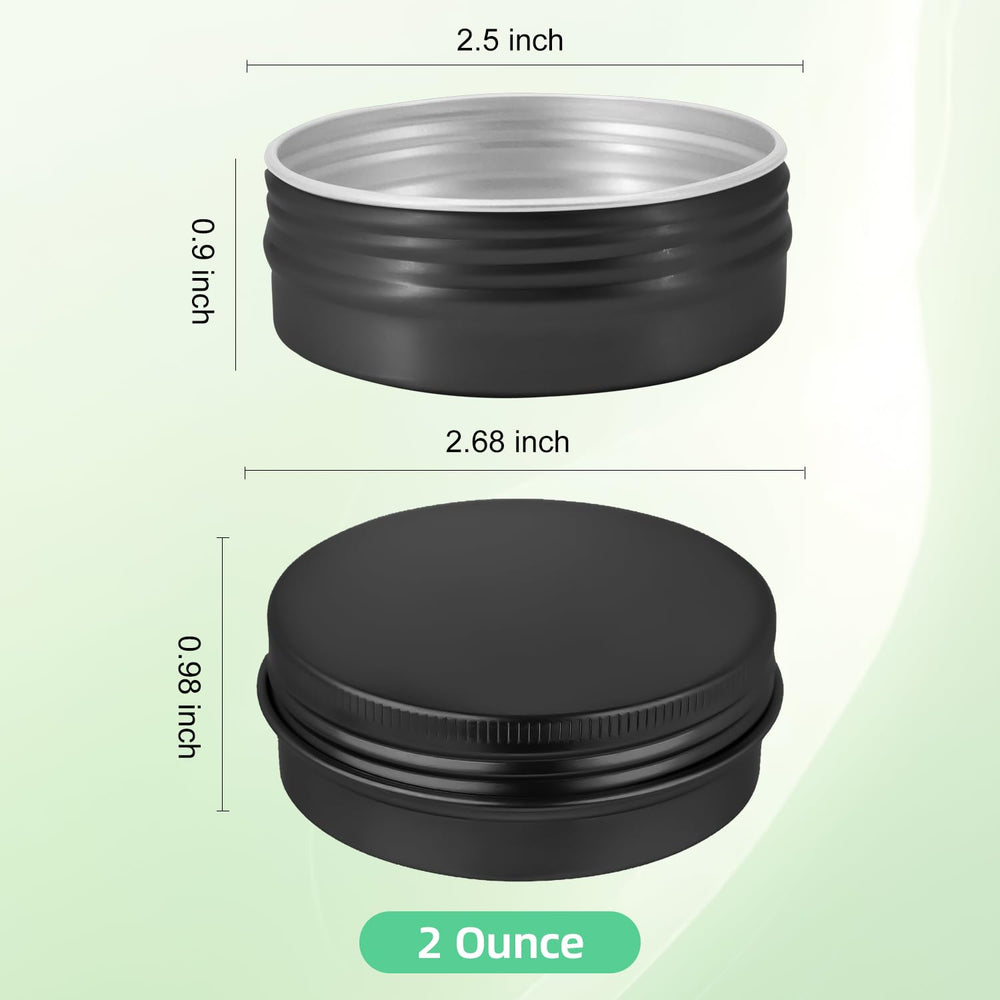 Latas redondas de aluminio 2oz con tapa hermética para salves y cremas.