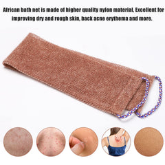 Yrarbil esponja malla africana larga café para exfoliar durante la ducha