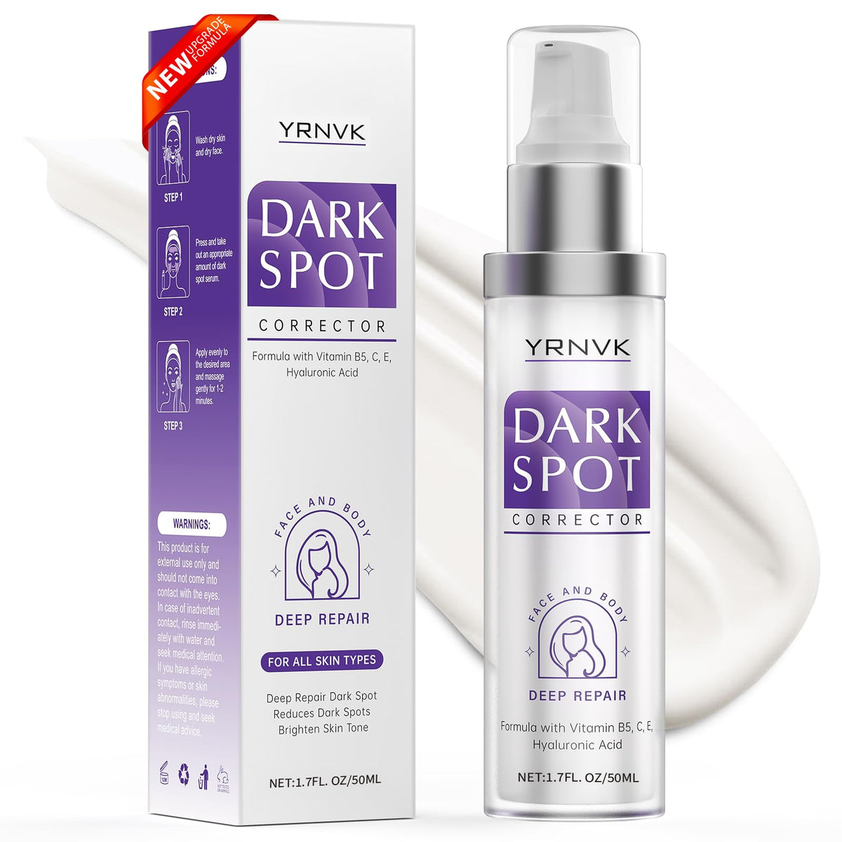 YRNVK Corrector de manchas: crema suave para tono unificado y luminoso.