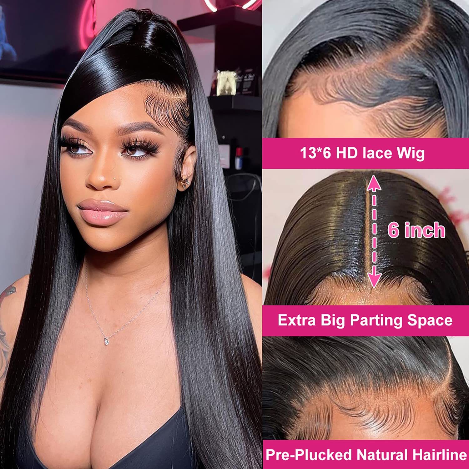 Peluca Ysxbui con cabello brasileño virgen 100% para look auténtico