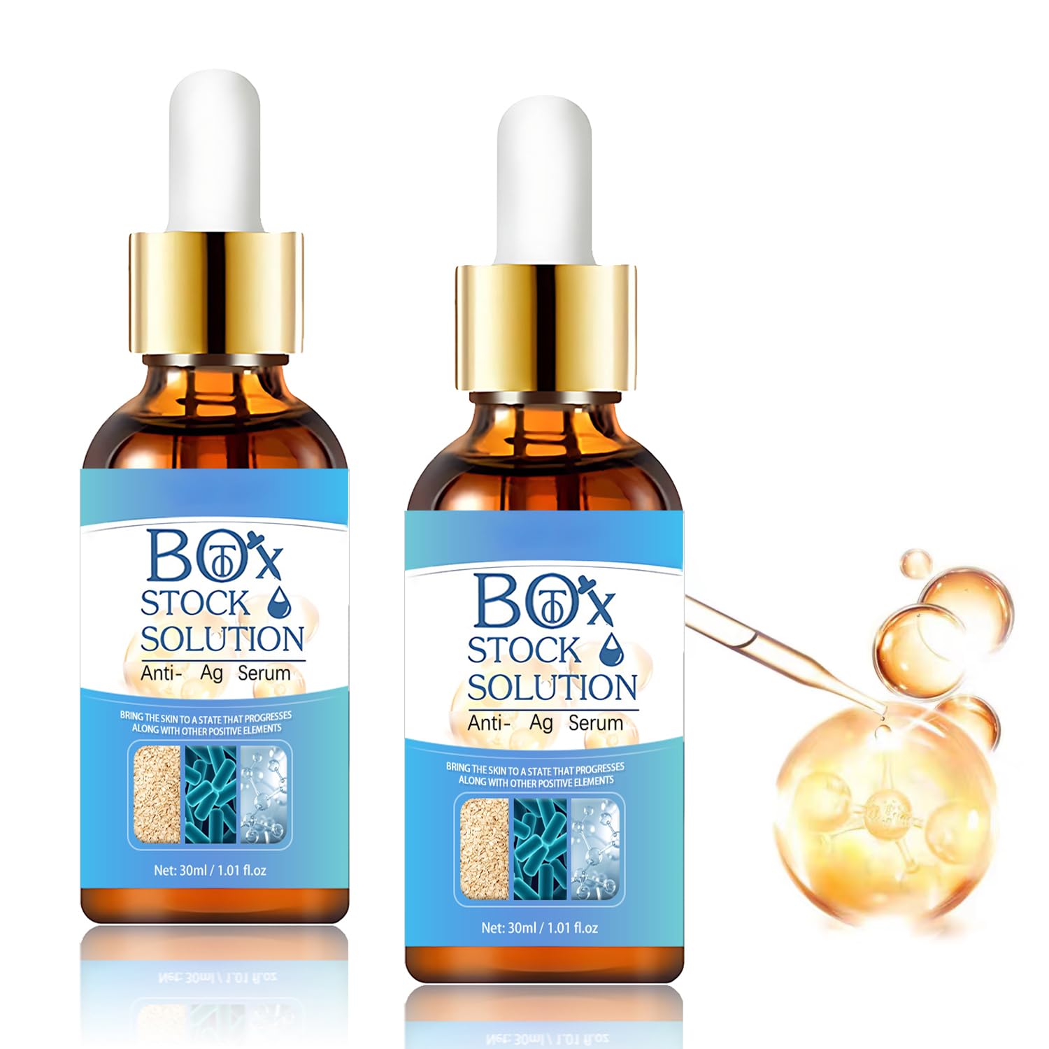 Yuanyuuo 2Box serum texture swirl illustrates light, fast-absorbing hydration.