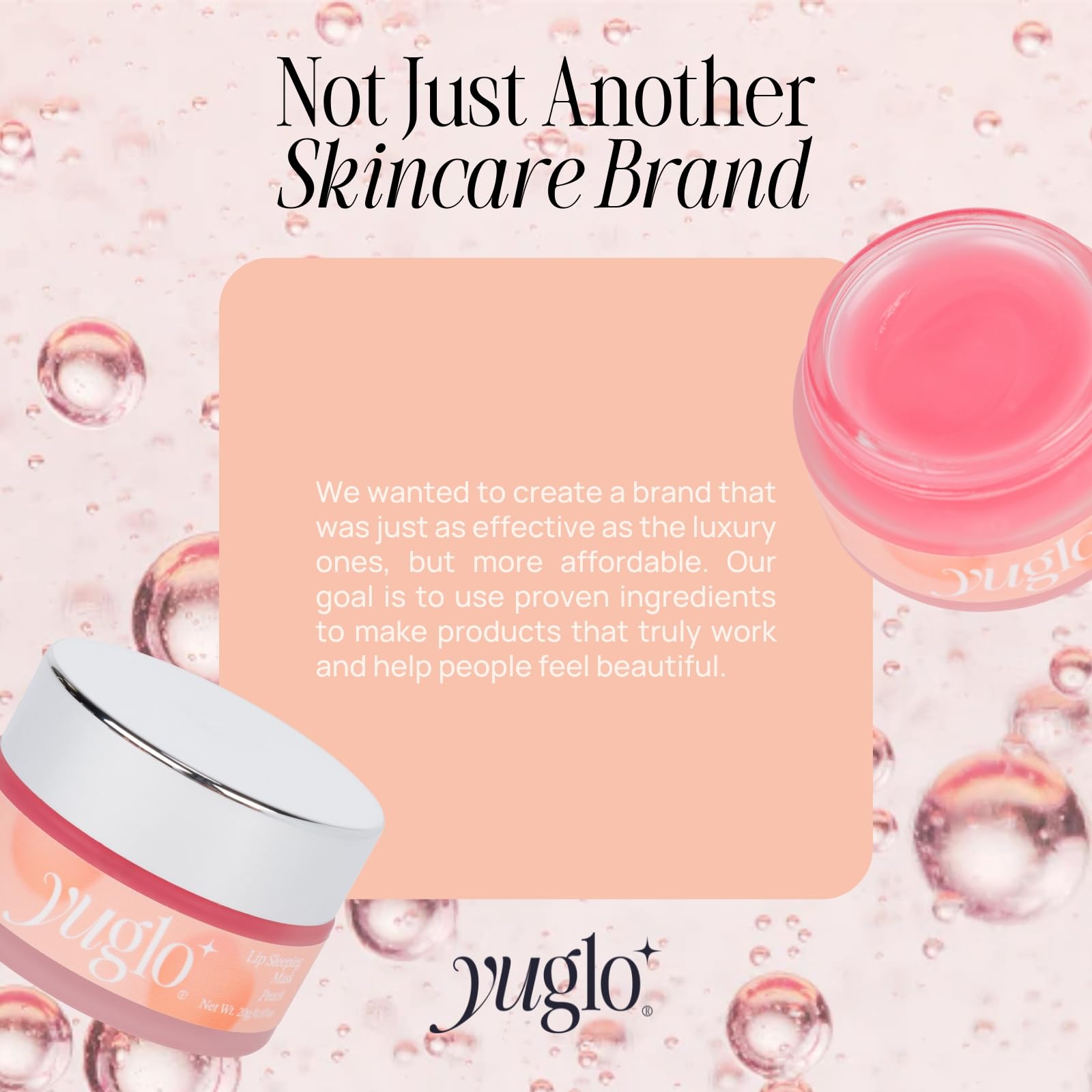 YuGlo mascarilla labial, labios más suaves al despertar.