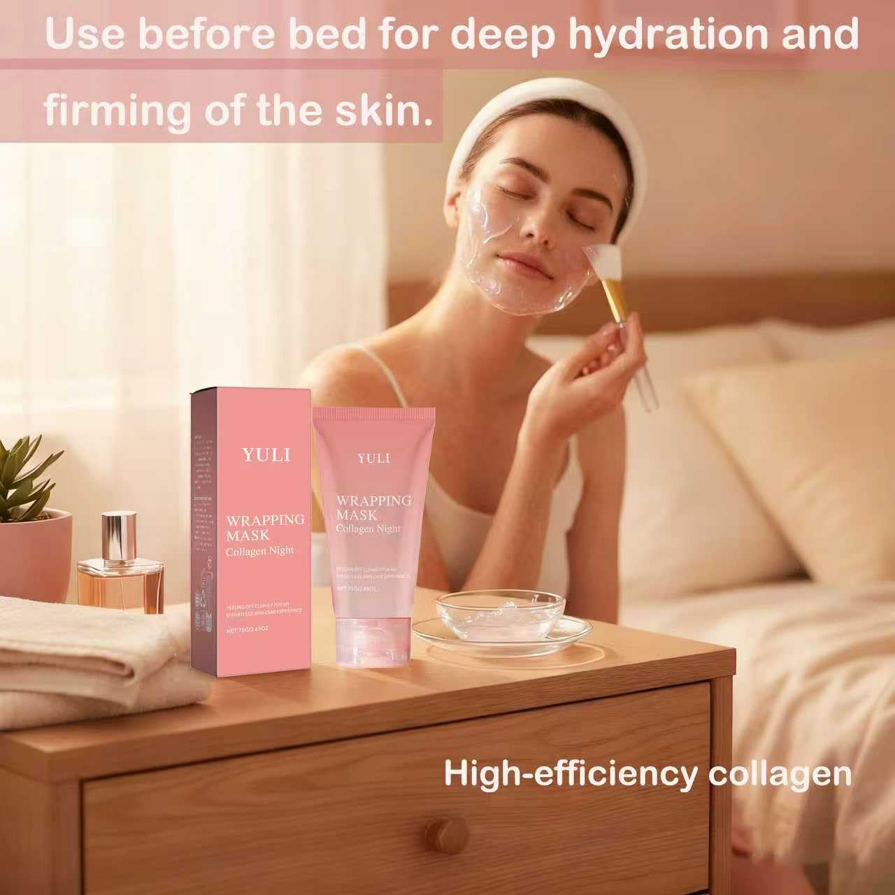 Rostro revitalizado al despertar gracias a YULI mascarilla de colágeno