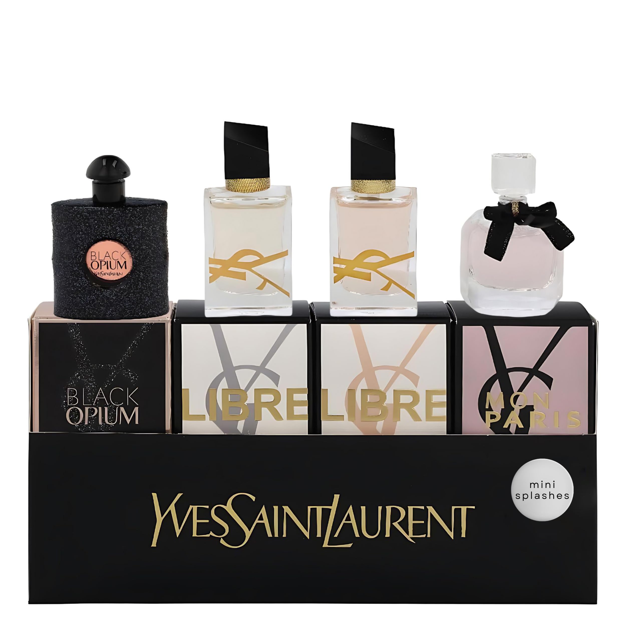 Yves Saint Laurent Black Opium edp mini frasco, ideal para pruebas y viajes.