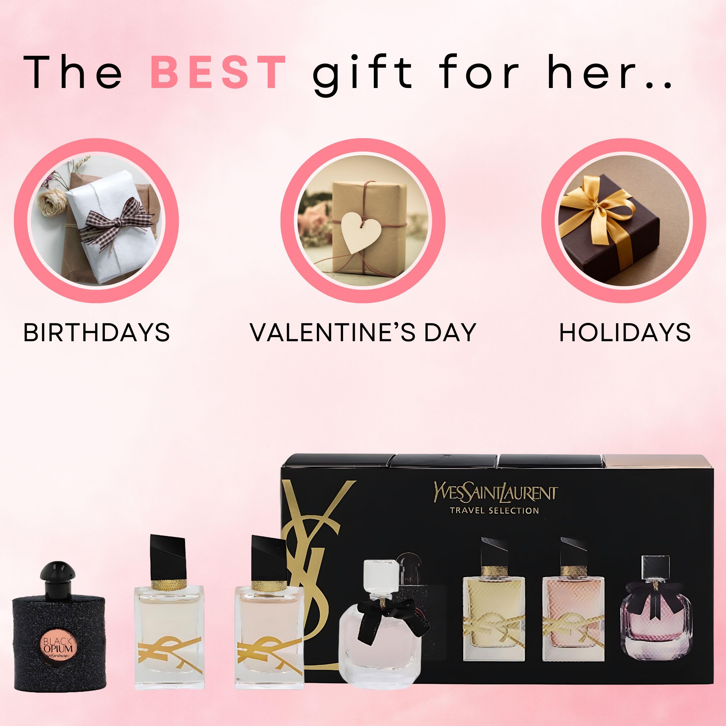 Empaque elegante de YSL, set de mini fragancias para regalo.