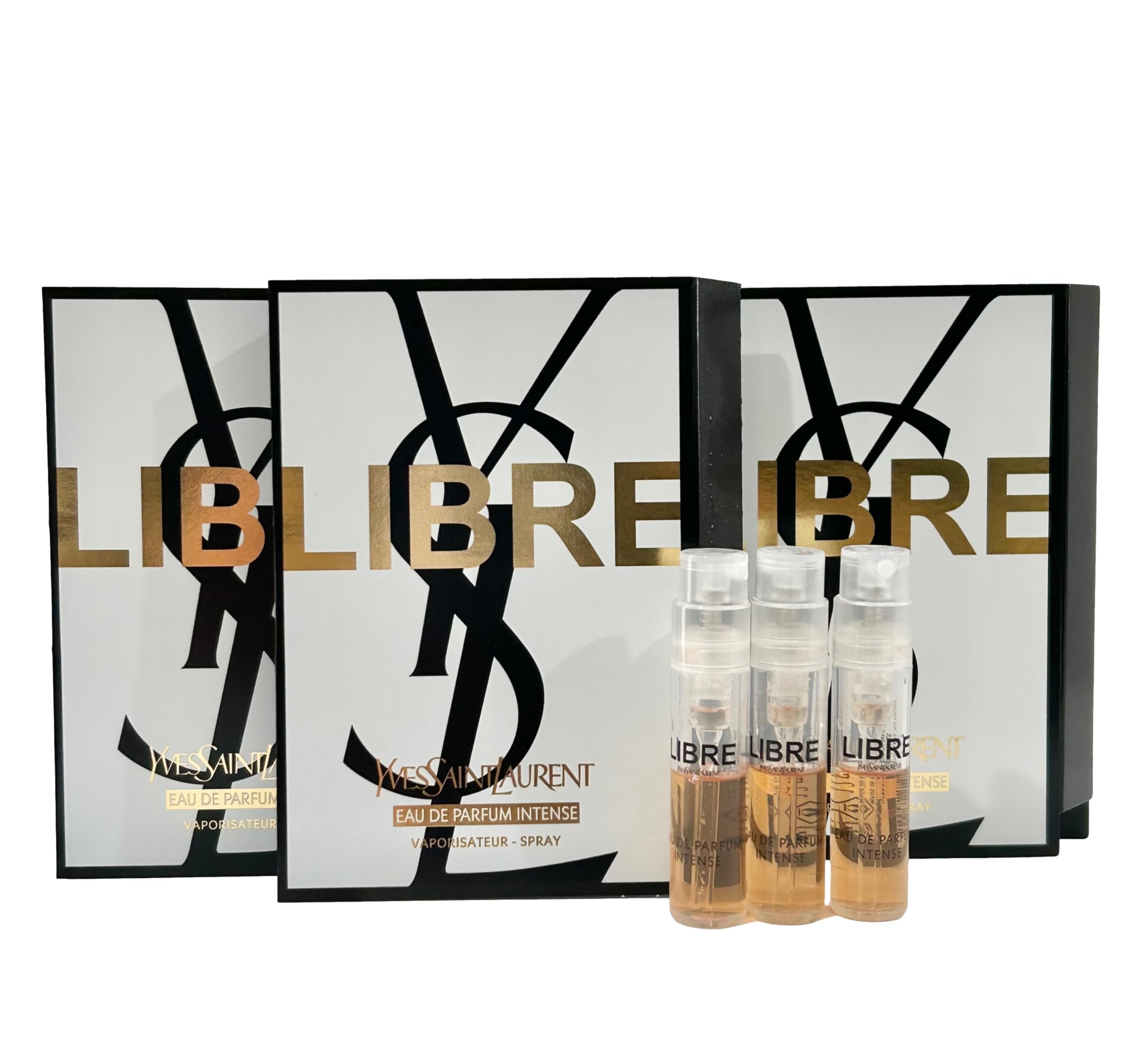 Conjunto de 3 muestras de Libre Intense para comparar notas en varios días.