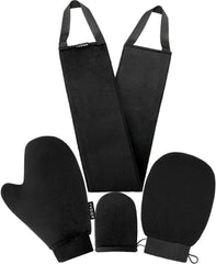 Yvoier guante exfoliante para bronceado, elimina células muertas para absorción uniforme.