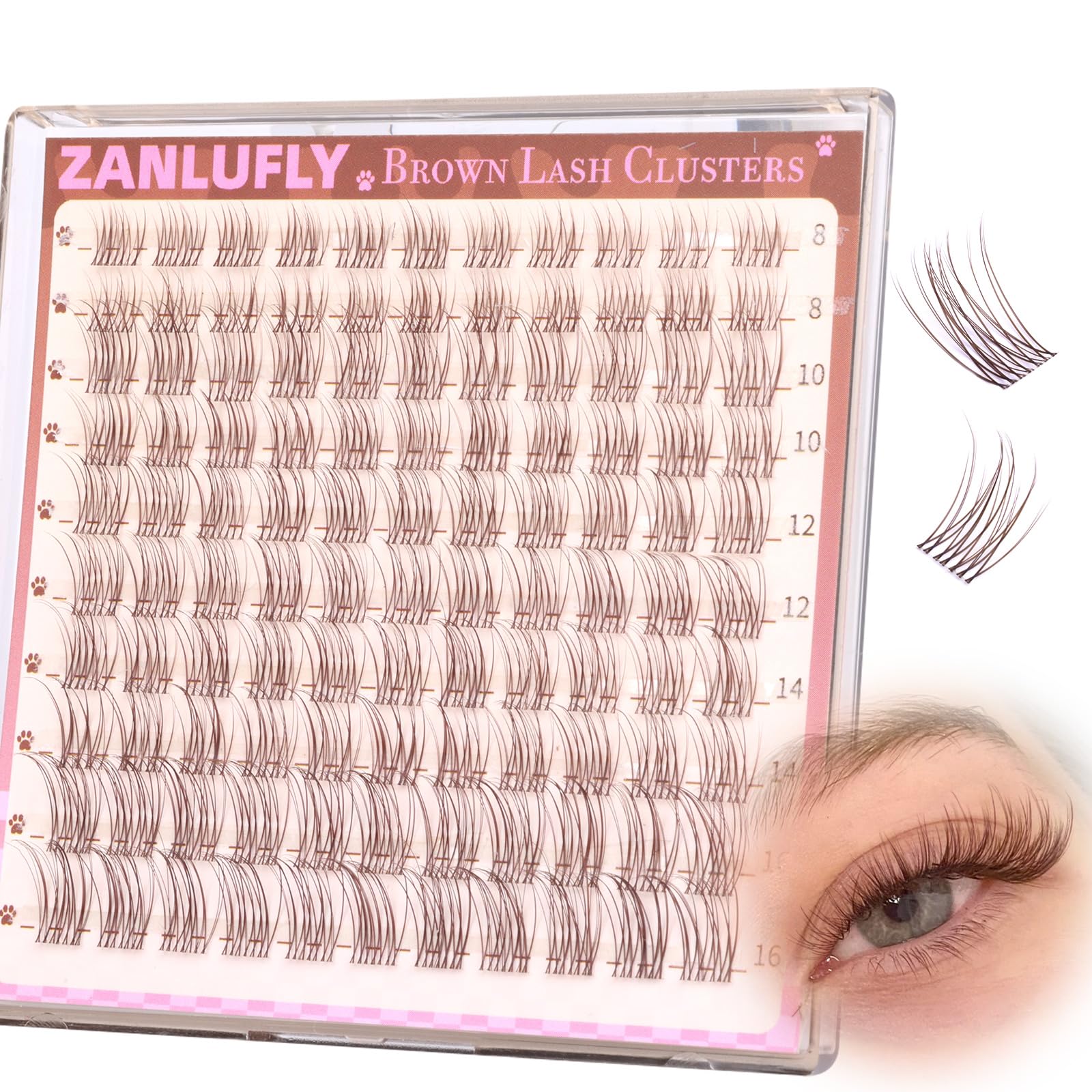 zanlufly lash clusters guía de aplicación casera, facilita lograr varios estilos.