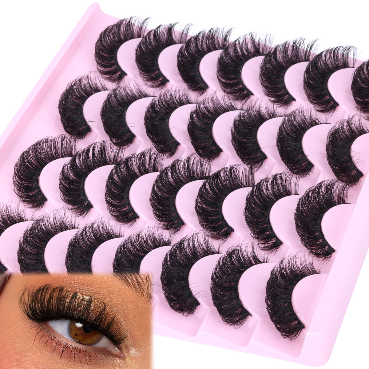 Pestañas Zanlufly volumen con curva D para mirada definida.