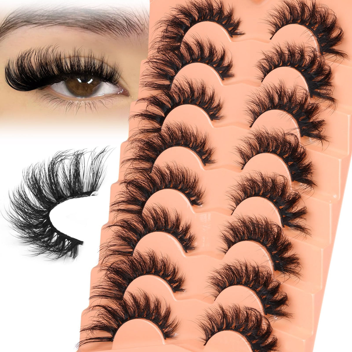 Pestanas Zanlufly vison ojo-zorro para elevar la mirada con volumen natural.