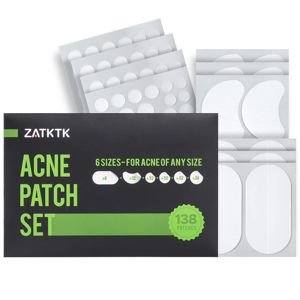 Parche ZATKTK de 8 mm para cara, cobertura puntual y discreta.