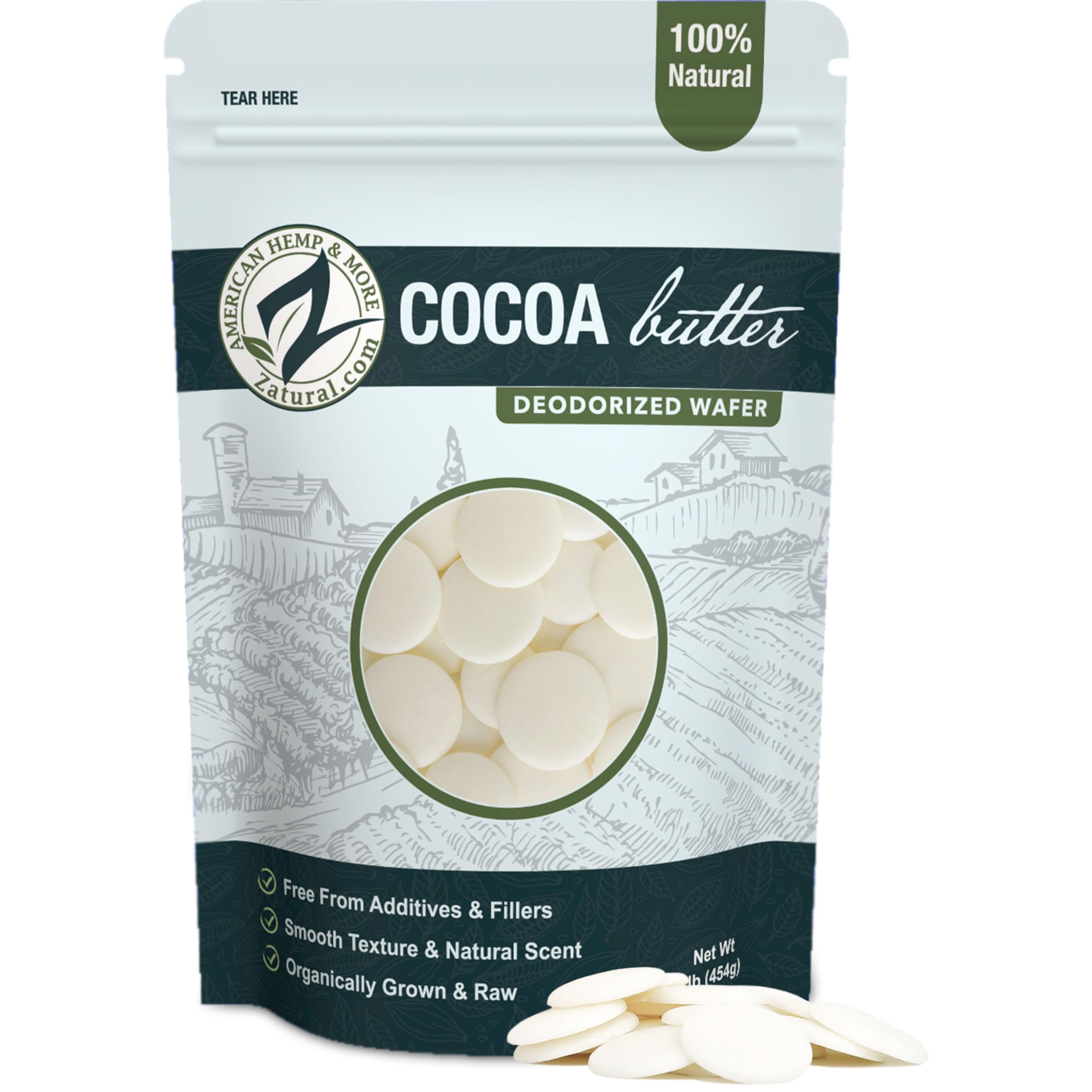Zatural manteca de cacao: láminas neutras, base versátil para cocina y cosmética.