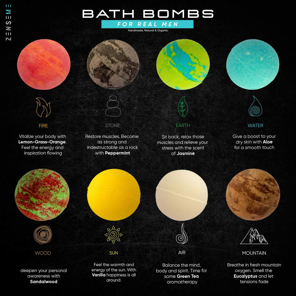 ZenseMe bath bomb peppermint – refreshing scent aids post-workout rejuvenation