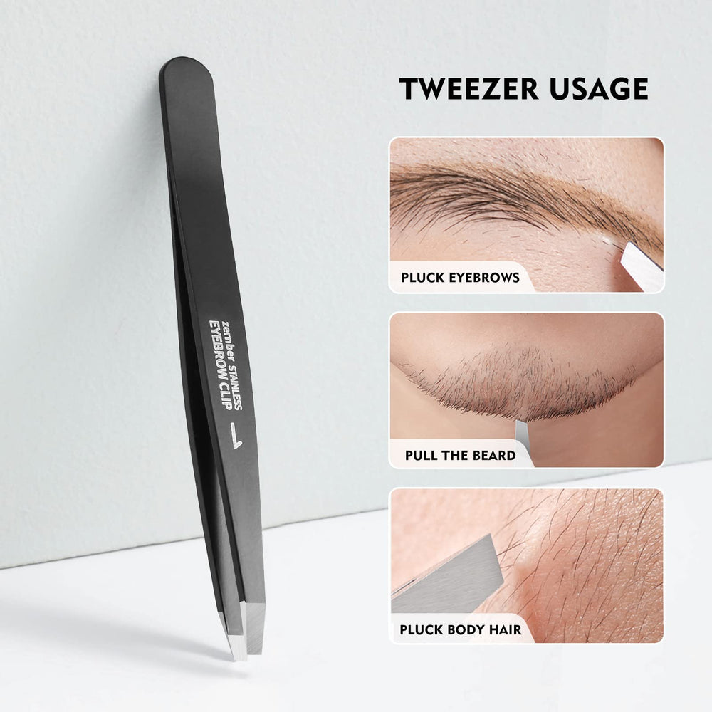 Pinzas ZERNBER con punta plana para depilar con control suave