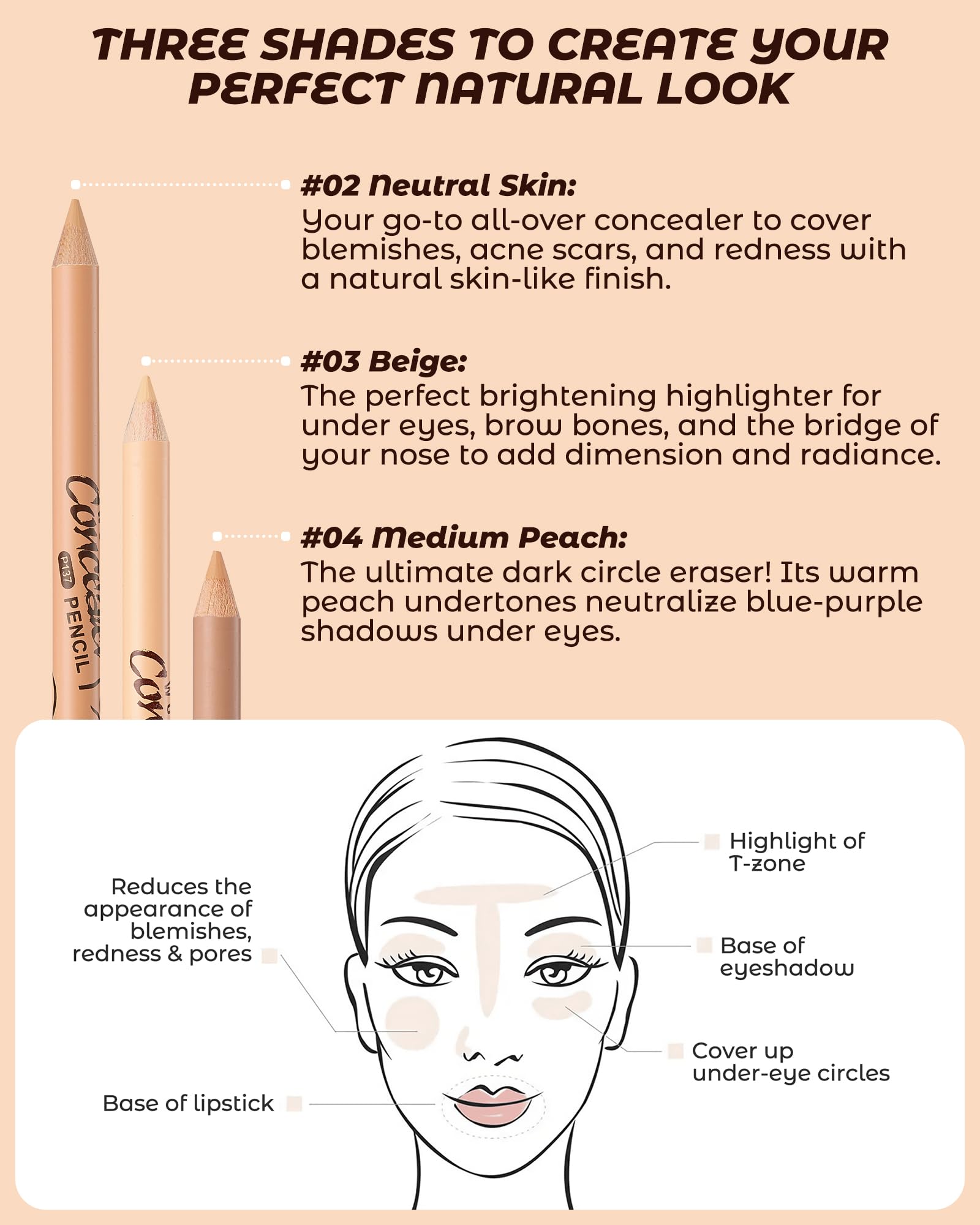 ZEVNI lapiz corrector tono 04 medio melocoton, neutraliza ojeras