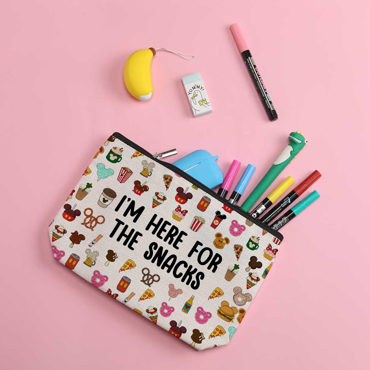 ZHAMEN bolso maquillaje grande capacidad, guarda cosméticos y accesorios.