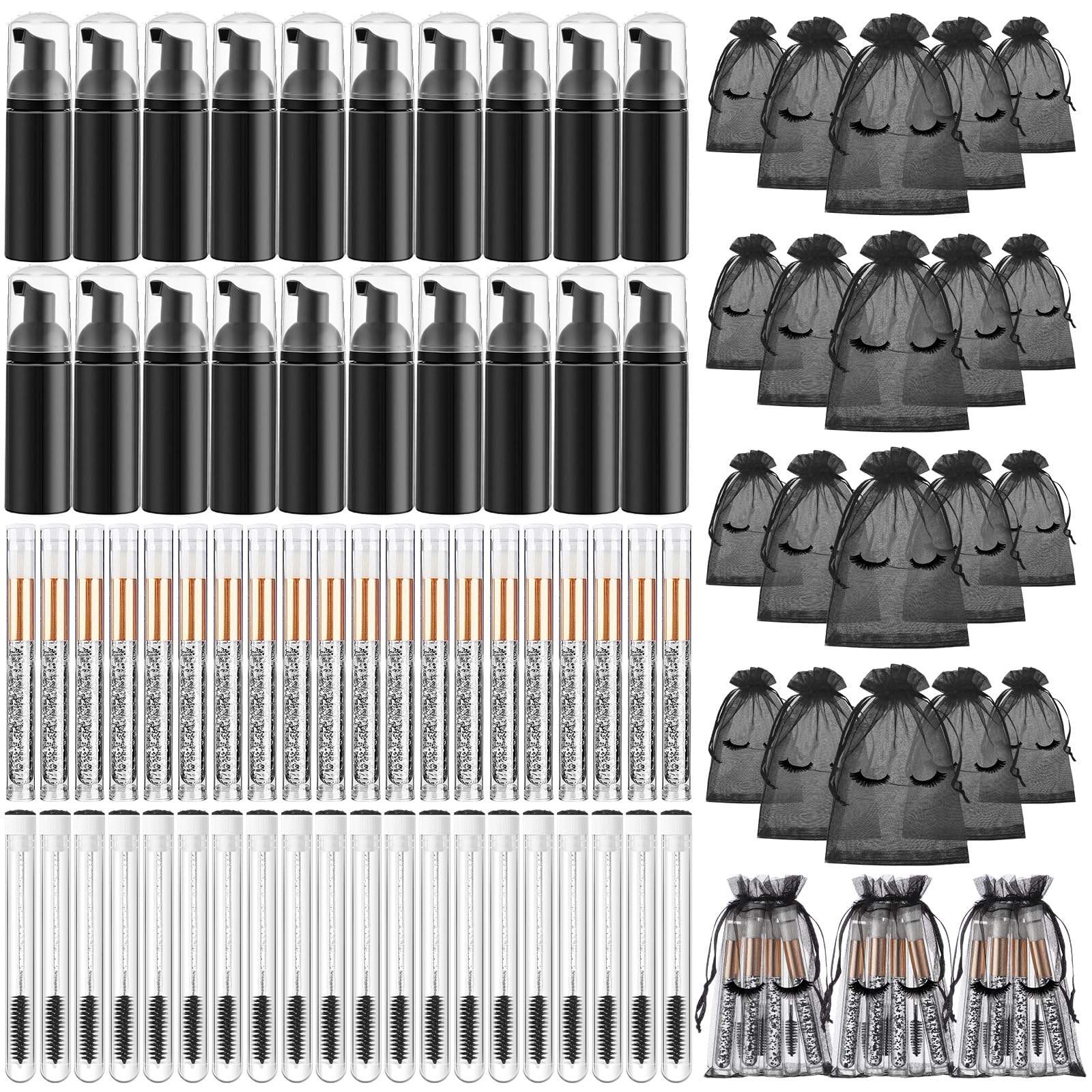 Zhehao set de cuidado para pestañas, kit 80 piezas para limpieza diaria