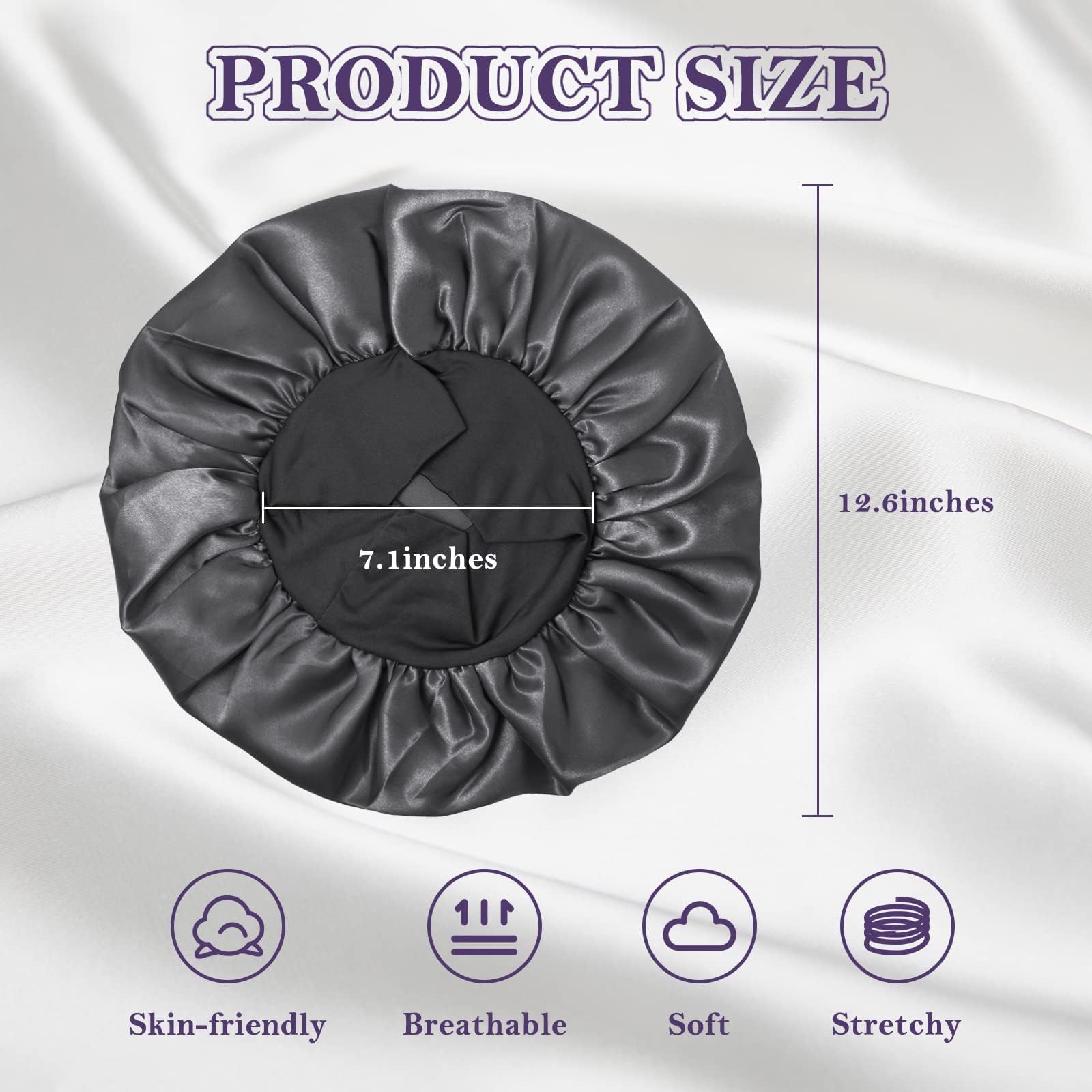 ZHENSILK bonete seda suave dormir, mantiene cabello liso y protegido al dormir.