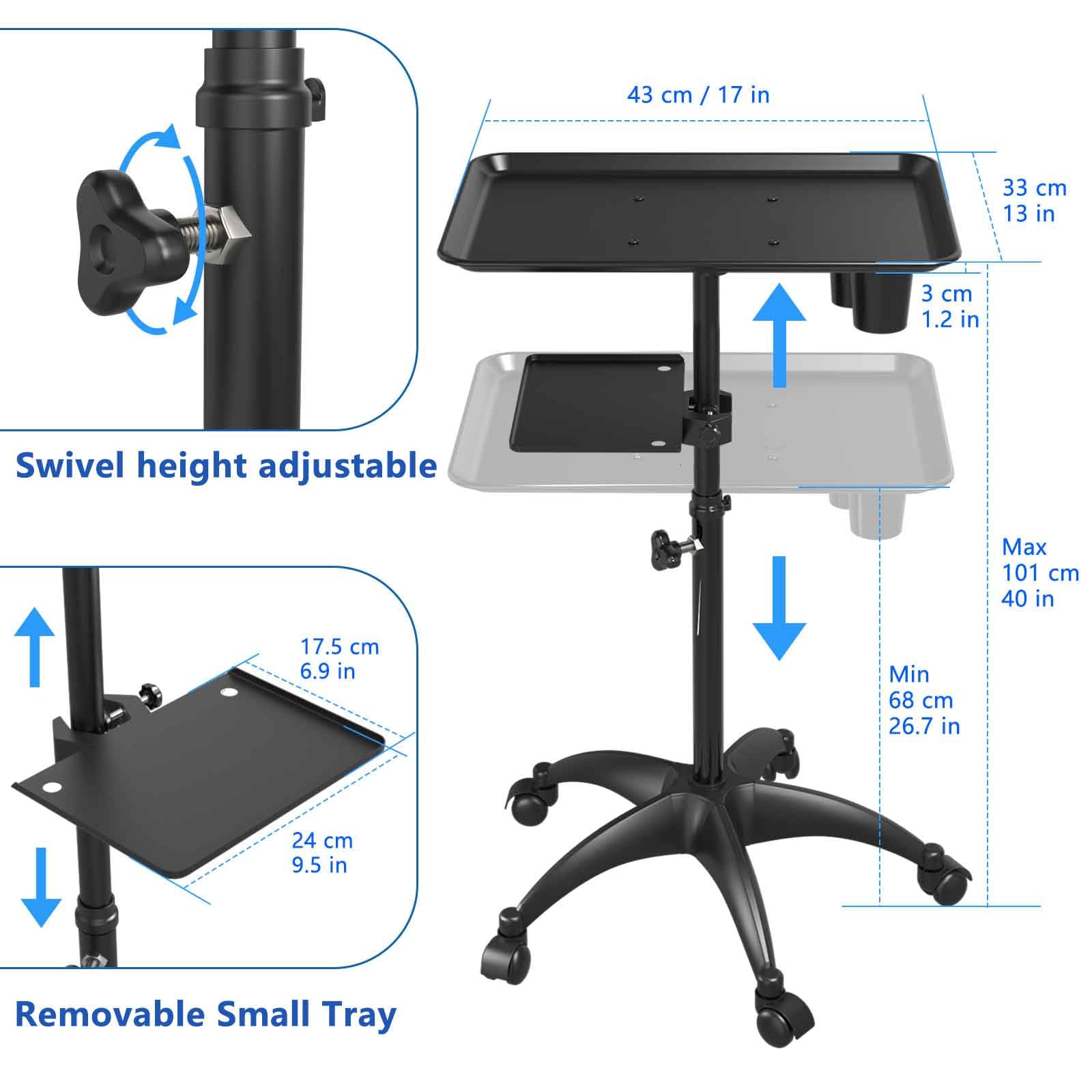 ZHOOGE carrito con plataforma de almacenamiento inferior para suministros