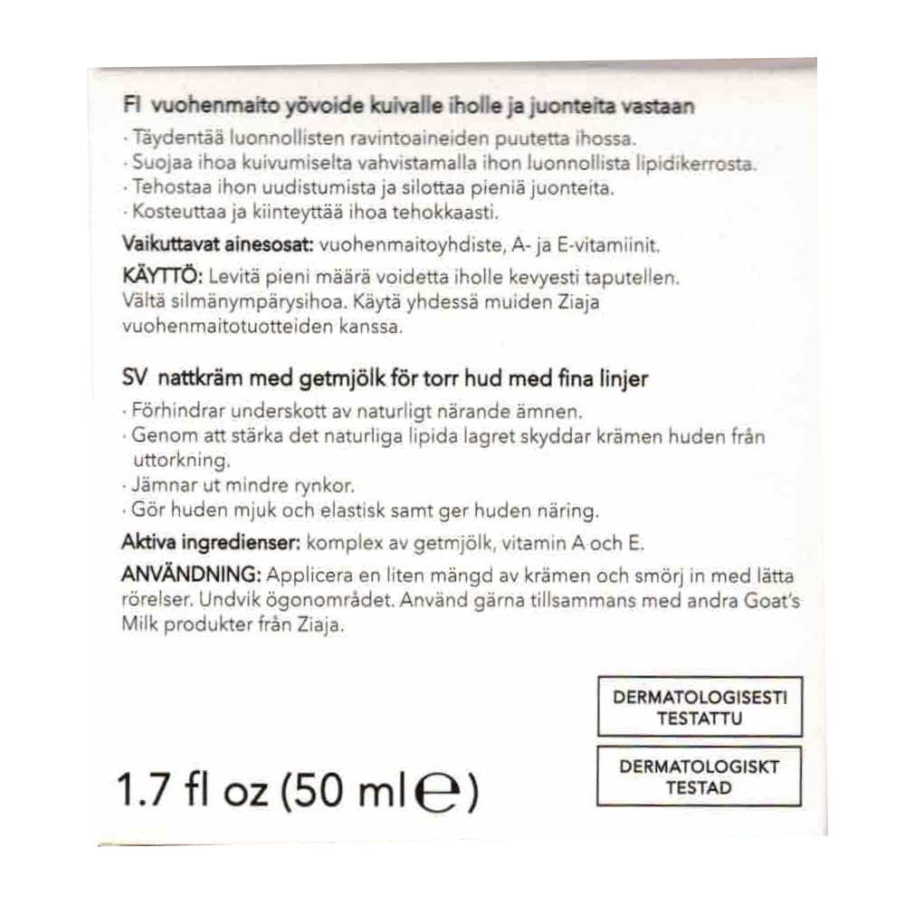 Ziaja Leche de Cabra Crema Noche envase de 50 ml ideal para rutina diaria