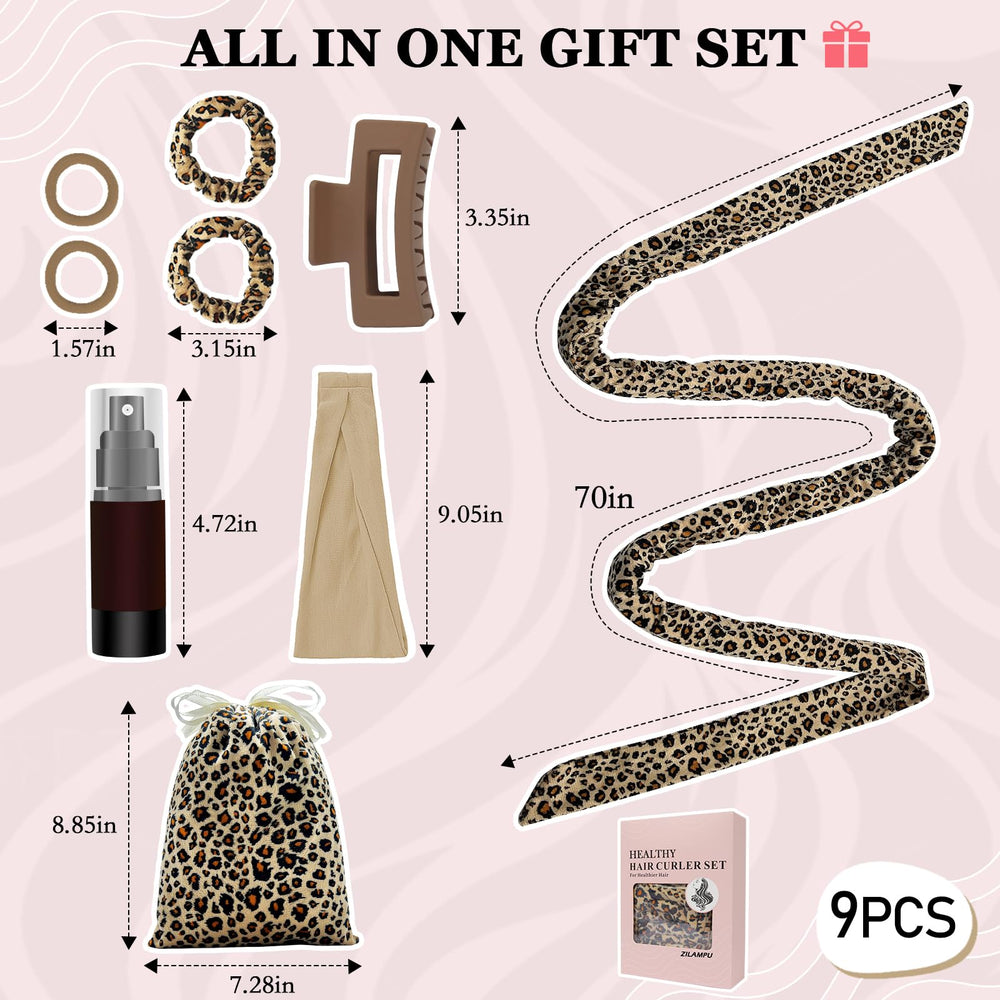 ZILAMPU velour elastic hair ties included for staying curls in place.