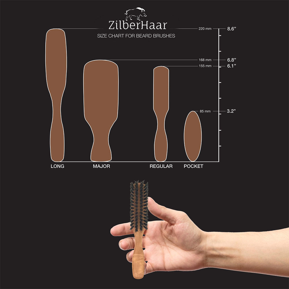 Diseño clásico de ZilberHaar, cepillo de barba duradero y fácil de sostener.