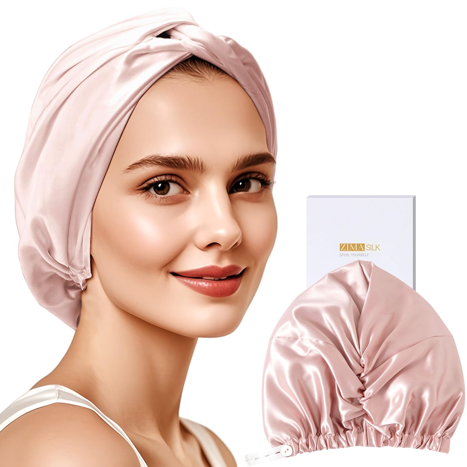 Gorro de seda ZIMASILK para dormir, bonete suave que protege el cabello.